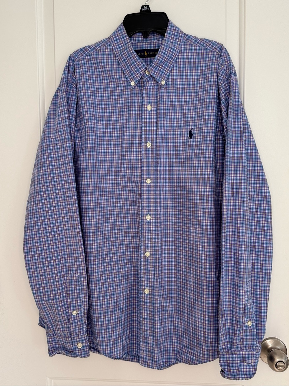 Men's Long Sleeve Lauren Ralph Lauren Men's Button Down Shirt  Blue Plaid XL